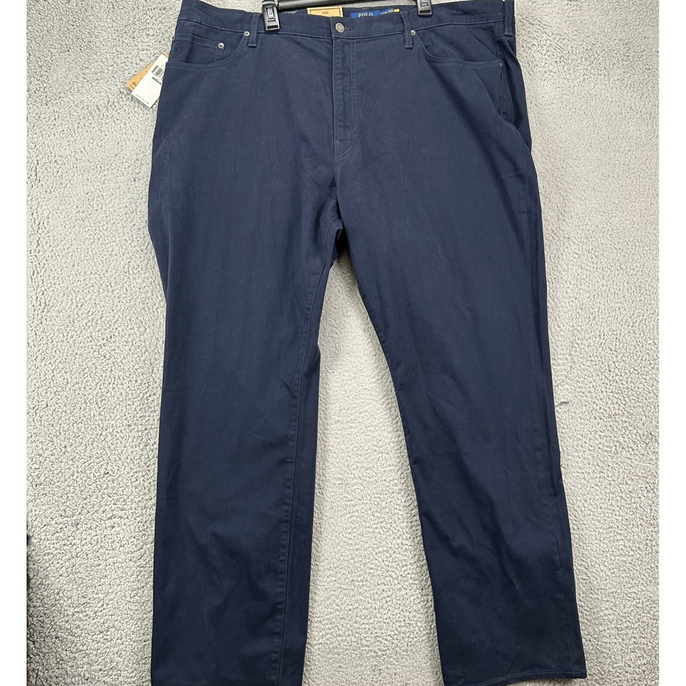 Polo Ralph Lauren Mens Khaki Pants 46BX34 Blue Stretch Casual Classic Fit NEW